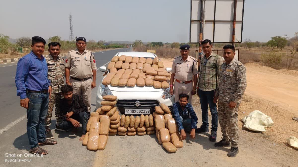 ganja worth 57 lakh