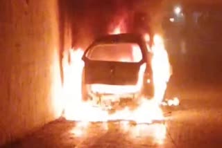 Fire in Car in Yamunanagar