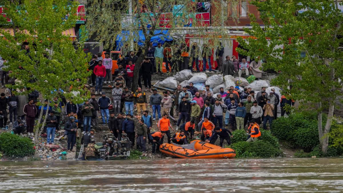 Loud cries echoed near the banks of the Jhelum in Gandbal on the outskirts of Srinagar on Tuesday where a boat capsize cut short six lives, including three of a family, as the bodies were being fished out of the water one after the other.