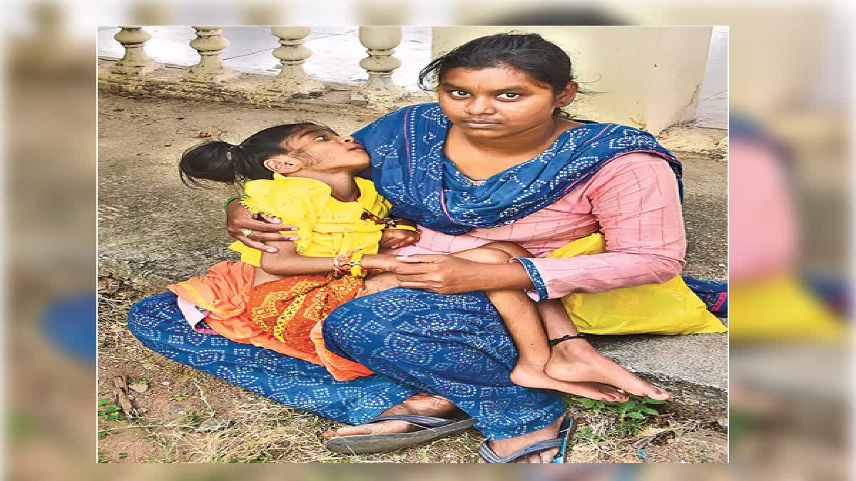 A poor family waiting for help