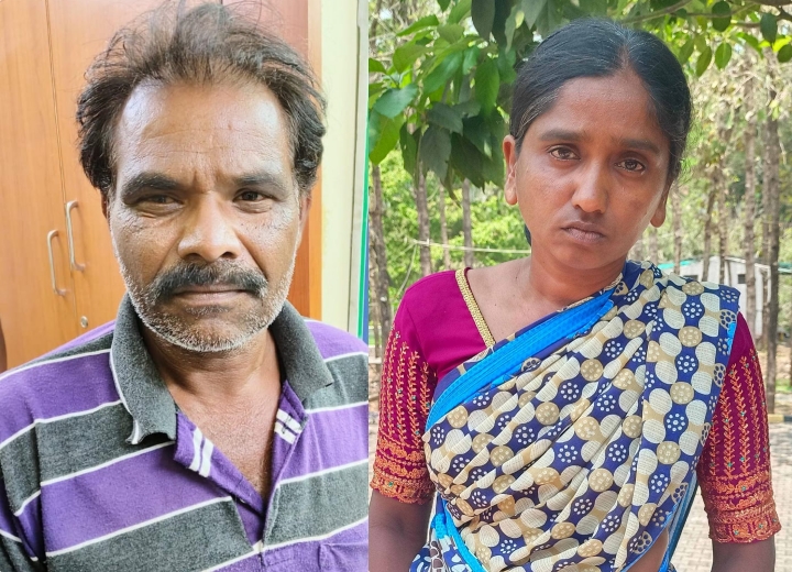 கைது செய்யப்பட்ட நாகேஷ் மற்றும் பாக்யா