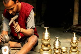 Traditional method of preparing bell metal utensils which is Used in Bihu