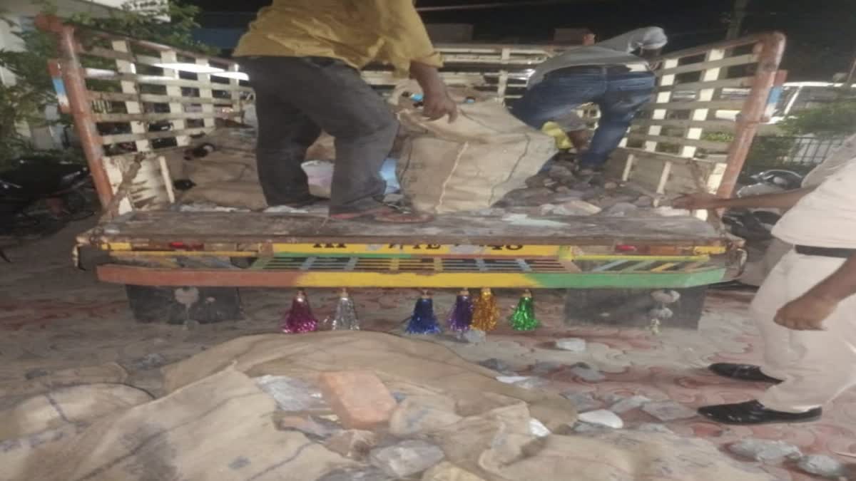 Police Hand Over the YCP Leaders Stone Vehicle