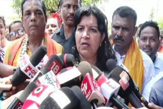 Aparajita Sarangi Reacts During JP Nadda's Road Show