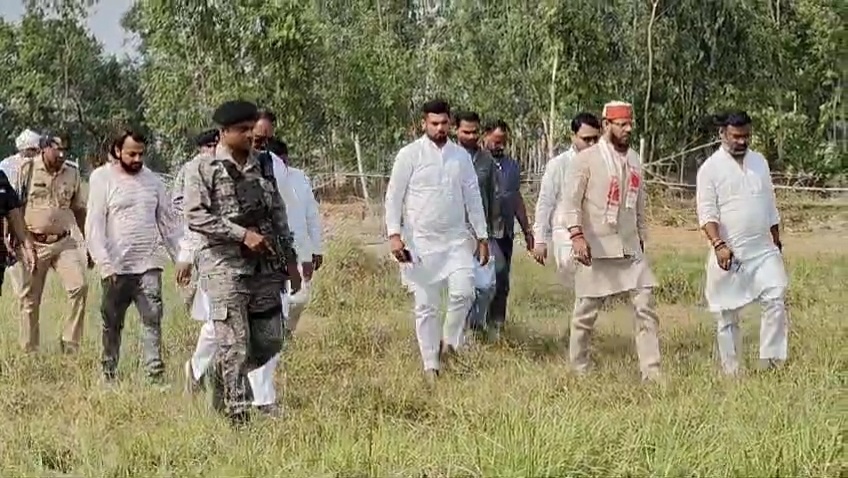 अमित शाह की जनसभा की तैयारी.