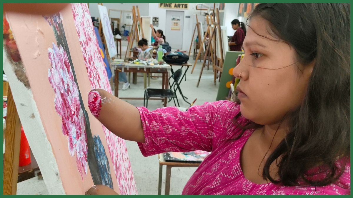 BHARTI MAKING ART WITHOUT HANDS
