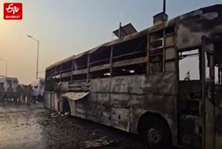 Bus fire accident in Lucknow.