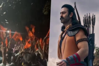 adipurush  prabhas fan reaction  adipurush release reaction  Om Raut  fans reaction on adipurush  Prabhas latest news  prabhas adipurush  adipurush release  prabhas fans adipurush reaction  Prabhas fans dance their hearts out  Prabhas fans  chant Jai Shree Ram as Adipurush hits big screens  chant Jai Shree Ram  Adipurush hits big screens worldwide  പ്രദര്‍ശനത്തിനിടെ പ്രഭാസ് ആരാധകരുടെ നൃത്തം  ആദിപുരുഷ്  പ്രഭാസ് ആരാധകരുടെ നൃത്തം  തിയേറ്ററുകളില്‍ ജയ്‌ ശ്രീറാം മന്ത്രങ്ങള്‍  പ്രഭാസ്  Prabhas  Kriti Sanon  കൃതി സനോൻ  സെയ്‌ഫ്‌ അലി ഖാൻ  Saif Ali Khan  Ramayana  രാമായണം  ഓം റൗട്ട്  Om Raut  ജയ്‌ ശ്രീറാം പാടി നൃത്തം ചെയ്‌ത് പ്രഭാസ് ആരാധകര്‍  പ്രഭാസ് ആരാധകര്‍  ജയ്‌ ശ്രീറാം