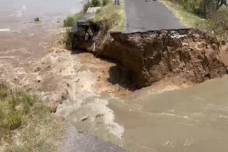 Road washed away