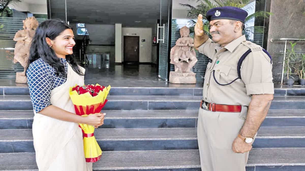 IPS Father Salute to IAS Daughter in Telangana