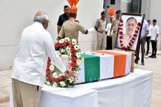 Ahmedabad plane crash Former Gujarat CM Vijay Rupani last rites performed with full state honours