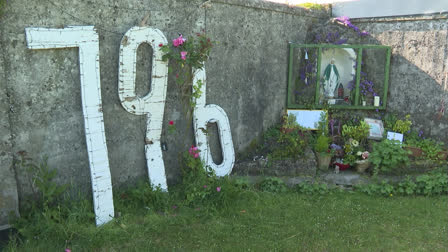 A photograph taken on May 20, 2025 shows the site of the former St Mary's Mother and Baby Home, in Tuam, in the outskirts of Galway, western Ireland, a site believed to be containing a mass grave of children and mothers.
