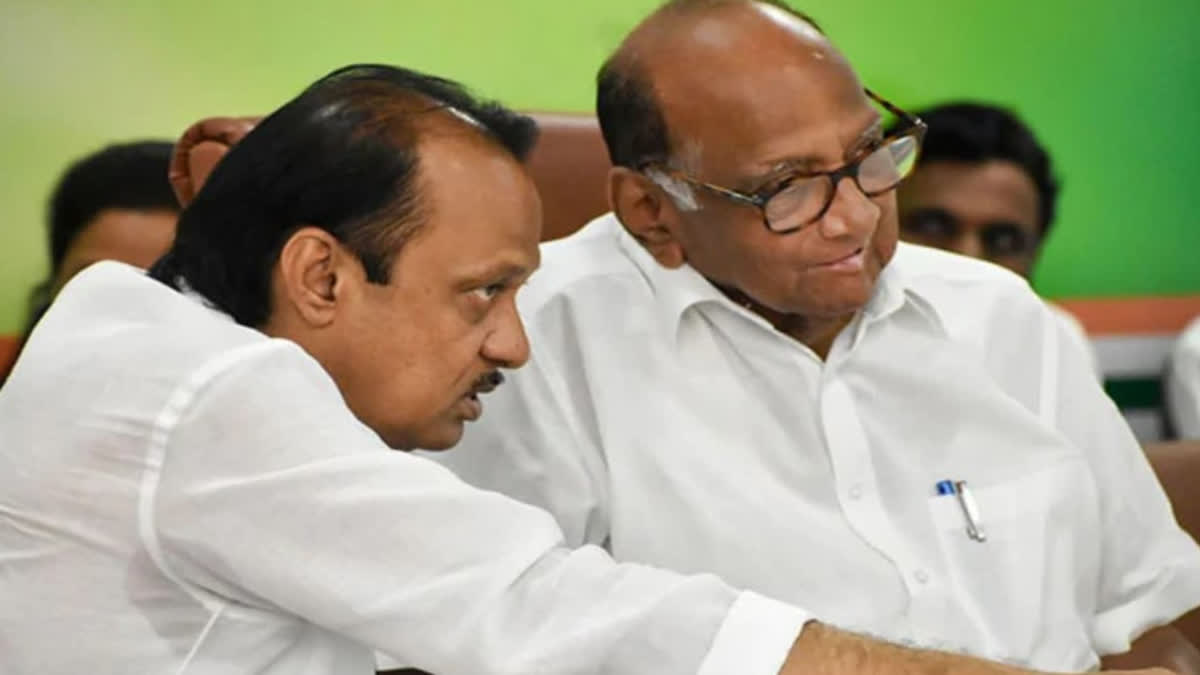 AJIT PAWAR WITH MLA MEETING SHARAD PAWAR MUMBAI MAHARASHTRA PLOTICS