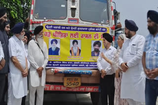 SGPC continues to help flood victims, President Harjinder Singh Dhami sends 3 trucks of relief materials