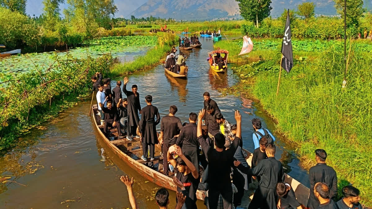 Unique Muharram Procession Takes To Dal Lake in Srinagar