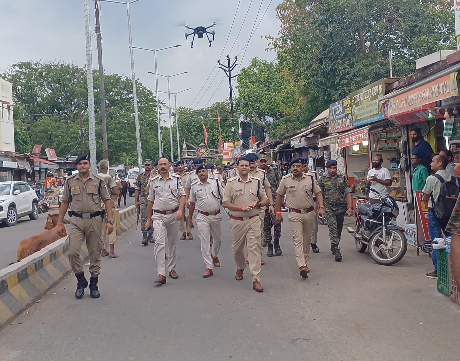 Police flag march