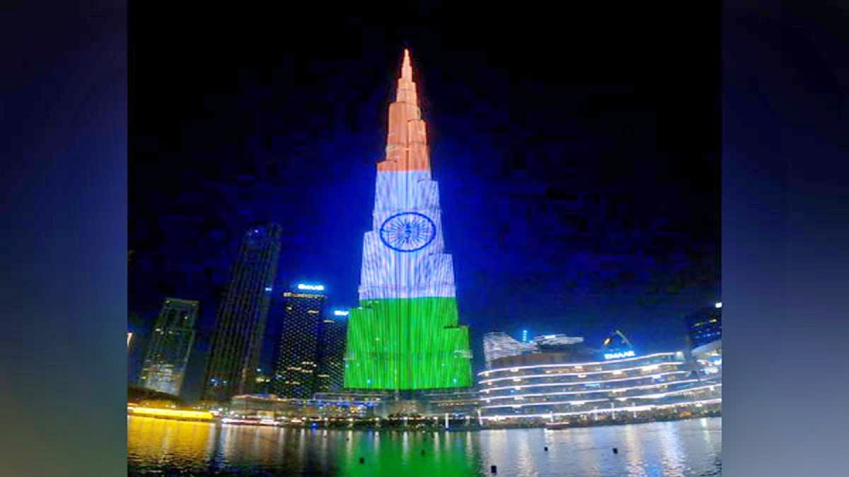 Burj Khalifa lights up in Indian tricolour