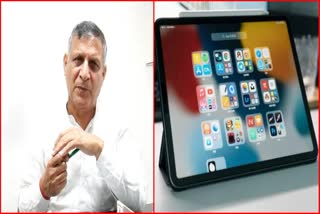 Haryana Education Minister on tablet