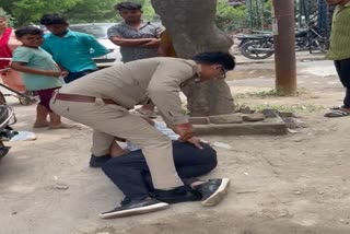 constable mercilessly thrashes man