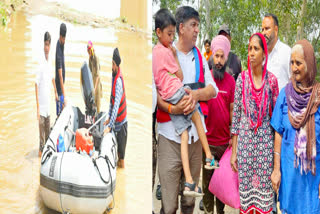 Ministers of Punjab reached the spot and helped the flood victims