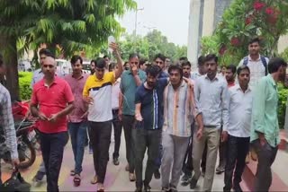 Upen Yadav Protest With Drip