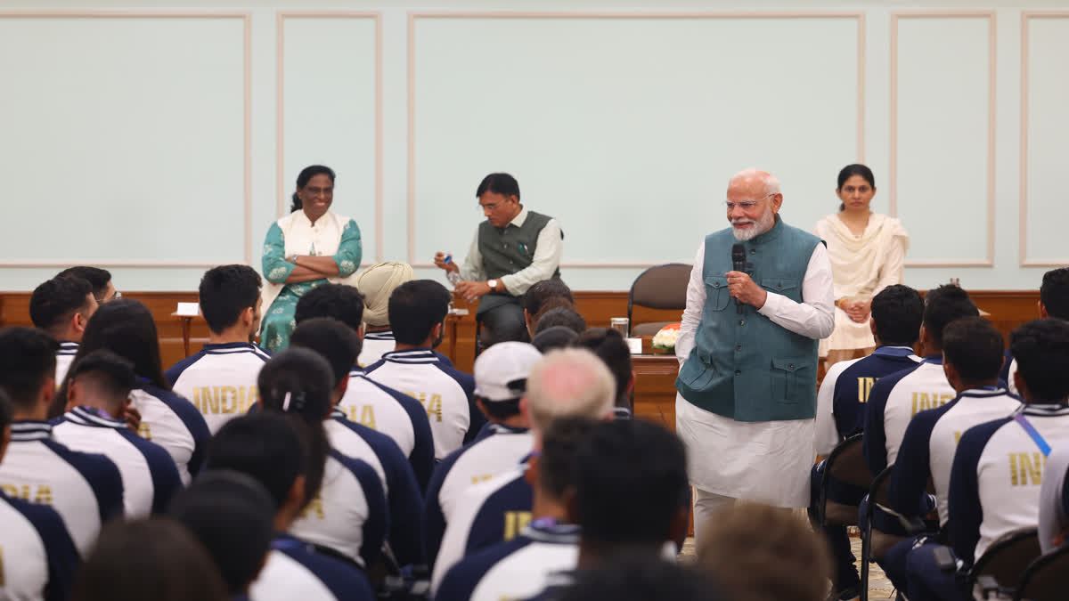 PM Modi interacts with Paris Olympics Players