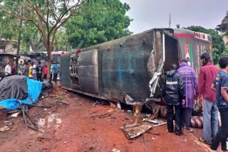 BUS OVERTURNED