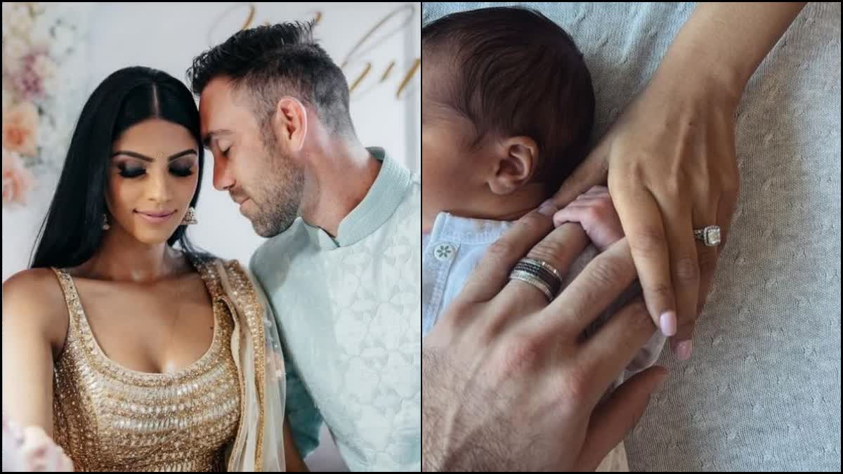 Maxwell And Wife Vini Raman Welcome First Child  Australia star batsman Glenn Maxwell  Glenn Maxwell And Wife Vini Raman First Child  Anushka Sharma And Dhanashree Verma React  ತಂದೆಯಾದ ಆರ್​ಸಿಬಿ ಸ್ಟಾರ್​ ಬ್ಯಾಟ್ಸ್​ಮನ್  ಮಗುವಿನ ಫೋಟೋ ಶೇರ್​ ಮಾಡಿದ ಮ್ಯಾಕ್ಸ್​ವೆಲ್​ ಸ್ಟಾರ್ ಬ್ಯಾಟ್ಸ್‌ಮನ್ ಗ್ಲೆನ್ ಮ್ಯಾಕ್ಸ್‌ವೆಲ್  ಗ್ಲೆನ್ ಮ್ಯಾಕ್ಸ್‌ವೆಲ್ ತಂದೆ  ವಿನ್ನಿ ರಾಮನ್ ಅವರು ಗಂಡು ಮಗುವಿಗೆ ಜನ್ಮ  ಸಾಮಾಜಿಕ ಜಾಲತಾಣ  ಆರ್​ಸಿಬಿಯ ಸ್ಟಾರ್ ಬ್ಯಾಟ್ಸ್‌ಮನ್ ಗ್ಲೆನ್ ಮ್ಯಾಕ್ಸ್‌ವೆಲ್  ದಂಪತಿ ತಮ್ಮ ಮಗುವಿನ ಹೆಸರನ್ನು ಸಹ ಹೇಳಿದ್ದಾರೆ  ಲೋಗನ್ ಮೇವರಿಕ್ ಮ್ಯಾಕ್ಸ್‌ವೆಲ್