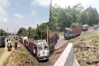 road jam for twelve hours near Mohanpur in Giridih