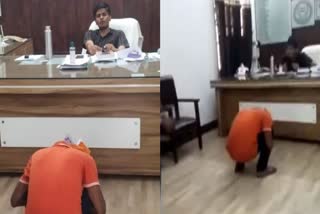 man humiliating  man humiliating incident  bareli  uttarpradesh  SDM Office  ഓഫീസില്‍ അപമാനിച്ചു  സബ് ഡിവിഷനല്‍ മജിസ്ട്രേറ്റ്  കോഴിയെപ്പോലെ കുനിഞ്ഞിരിക്കാന്‍ പറഞ്ഞു  ശ്‌മശാനമില്ലെന്ന് പരാതി