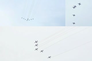 Air show of surya kiran aerobatic team in jaipur