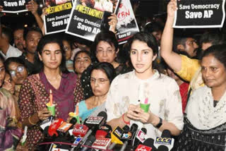 Nara Bhuvaneshwari, Brahmani participate in candlelight rally to protest Chandrababu Naidu's arrest