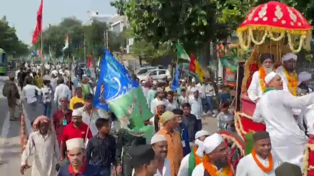 A procession was taken out amid tight security on the occasion of Eid Milad ul Nabi in Noida