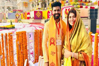 Ravindra Jadeja with his wife Rivaba Jadeja