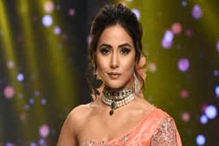 Hina Khan ramp walk as bride amid breast cancer treatment fans call her Sherni WATCH