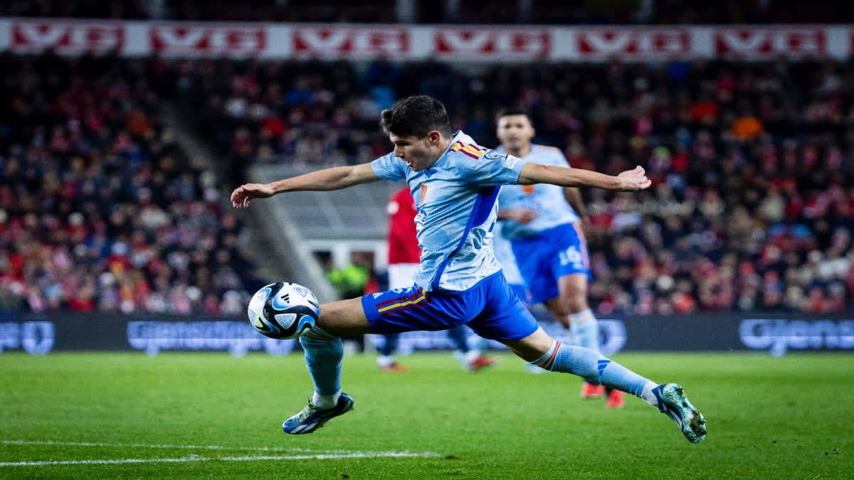 Barcelona midfielder Gavi scored the only goal early in the second half in Oslo, bouncing a shot into the corner to help Spain qualify for next year's finals in Germany with two games to spare.