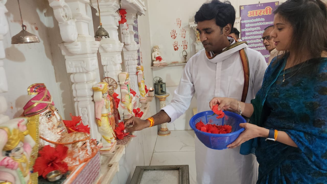 Vikrant Worship in temple