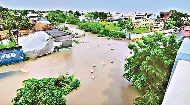 Floods in village