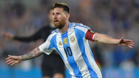 Etv BharatLionel Messi equalled Cristiano Ronaldo's massive milestone after he registered his 10th international hat-trick as Argentina crushed Bolivia 6-0 on Wednesday, October 16, 2024.