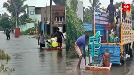 மாதவரத்தில் வீடுகளை காலி செய்யும் மக்கள்