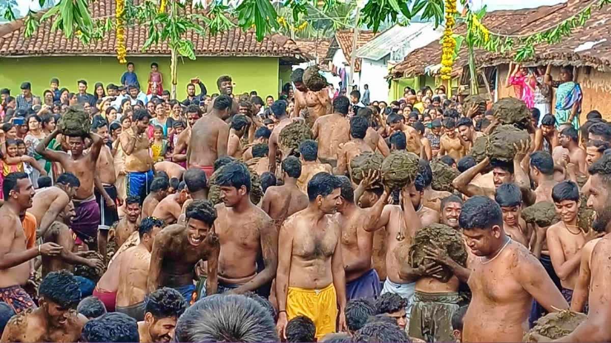 Chaniyadi festival enjoyed at 300 year old temple in Erode - A dung throwing at each other