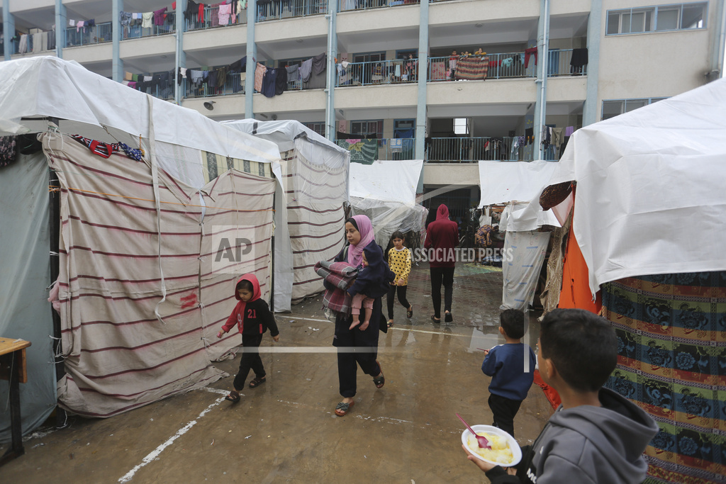 A refugee camp for the displaced people of Gaza