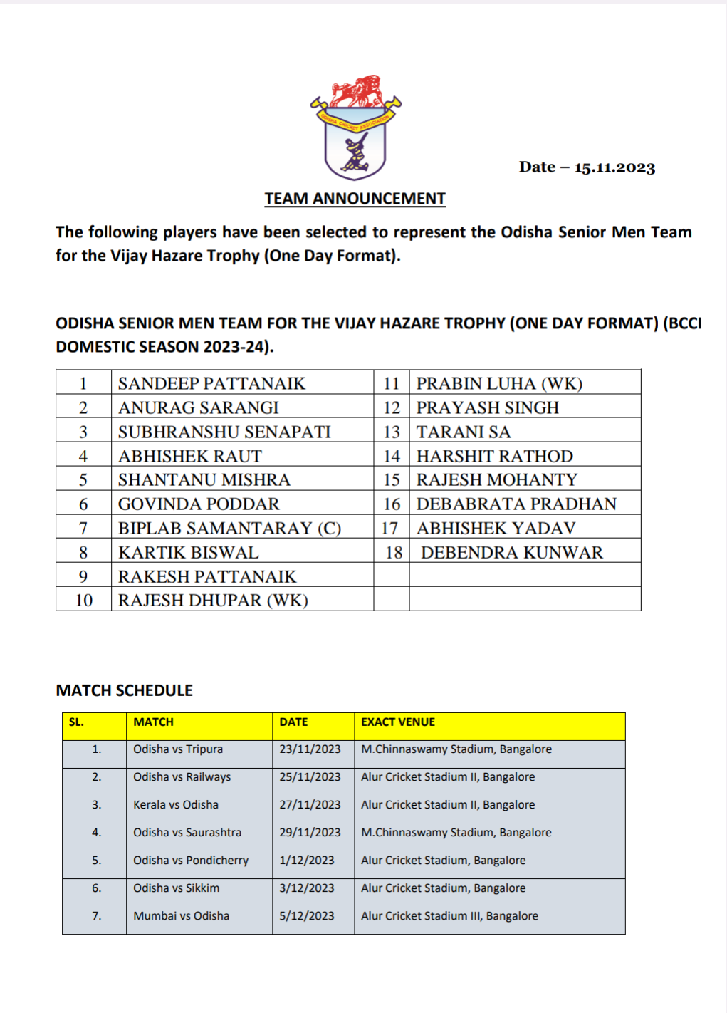 Vijay Hazare Trophy