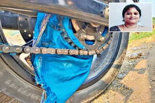 A Woman Died Saree Gets Stuck In Bike Wheel In Palnadu District