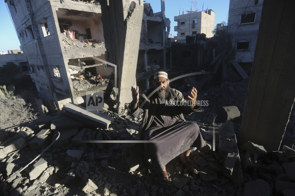 غزہ میں اسرائیلی بمباری میں تباہ شدہ مکان