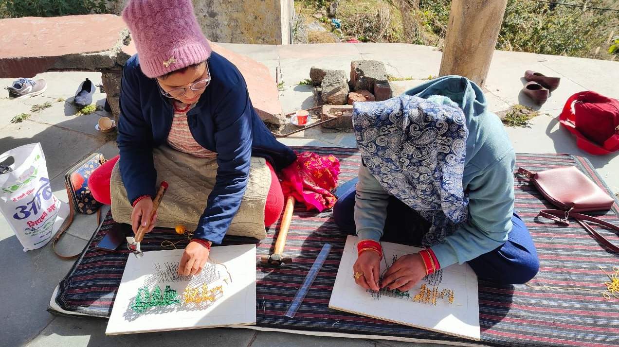 calligraphy and string art