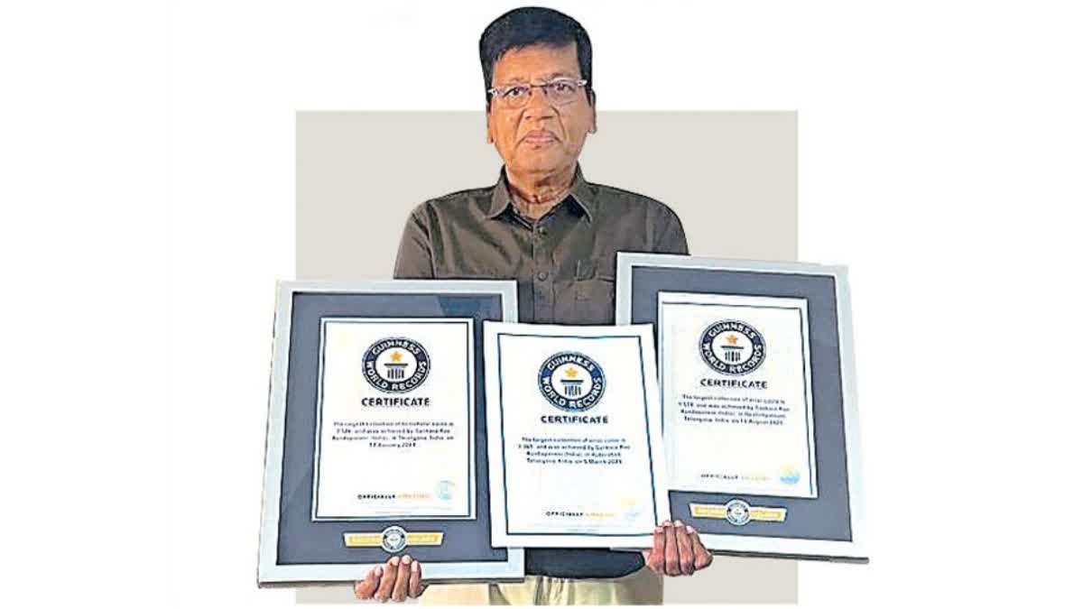 Shankara Rao Kondapaneni sets three Guinness Records by collecting bi-metallic features and coins with printing errors.