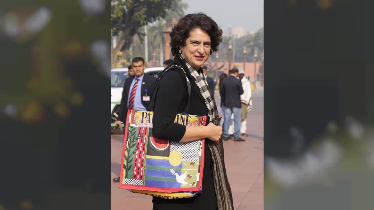 Congress leader Priyanka Gandhi Vadra during ongoing Winter session of Parliament, in New Delhi, Monday, Dec. 16, 2024.