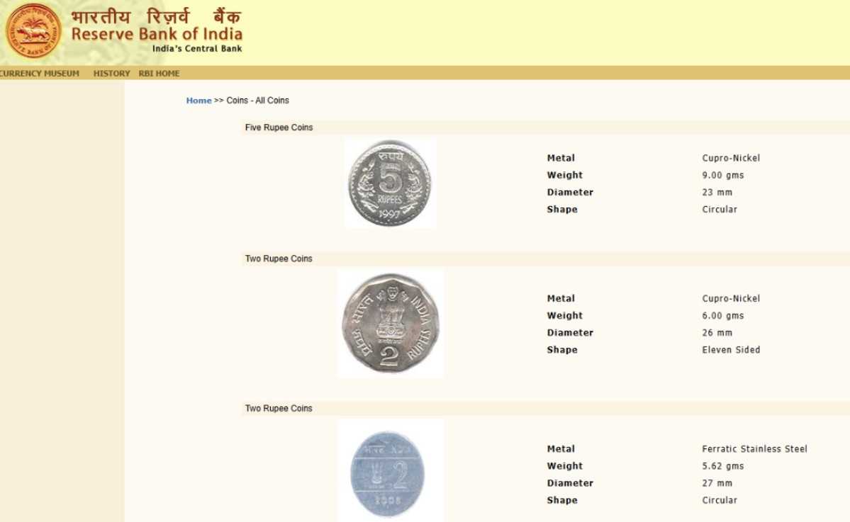 RBI Coins Out Of Circulation