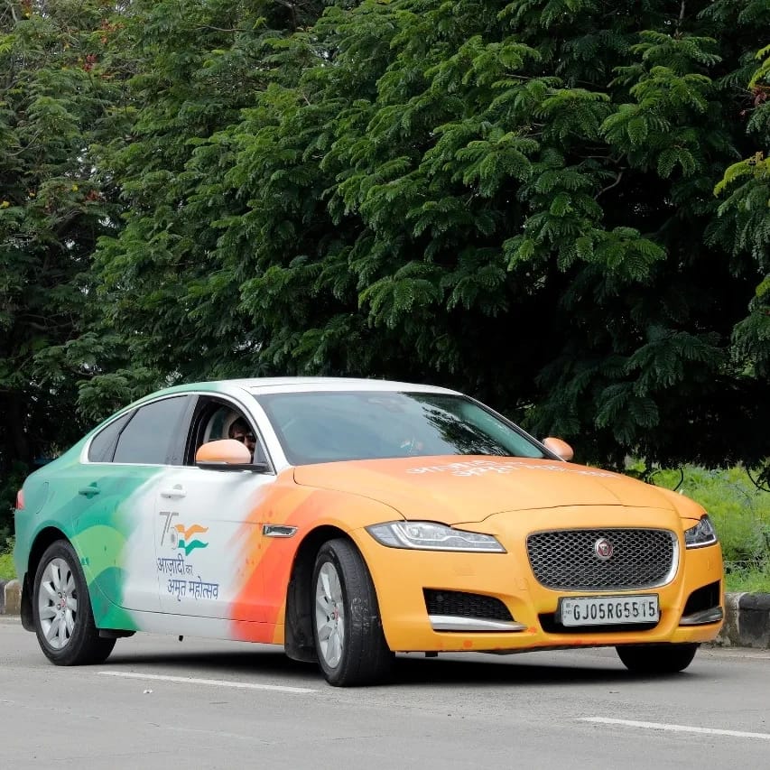 Tricolour Jaguar Car